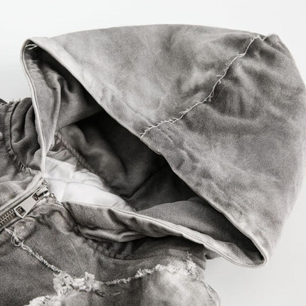 TALKLESSFASHION GUO WEAR wasteland style, national tide, mottled distressed overalls, men's and women's winter cotton clothes, casual and versatile