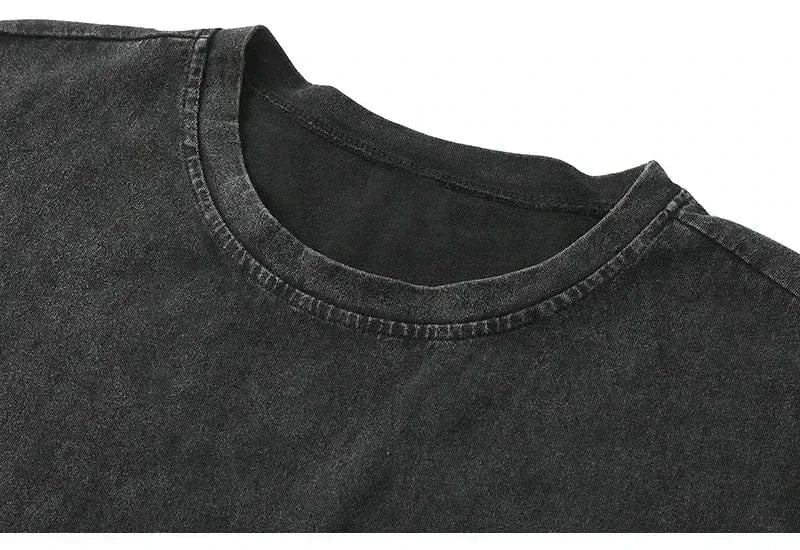 TALKLESSFASHION Heavyweight Washed Retro Aged Sleeveless T-Shirt--------2128