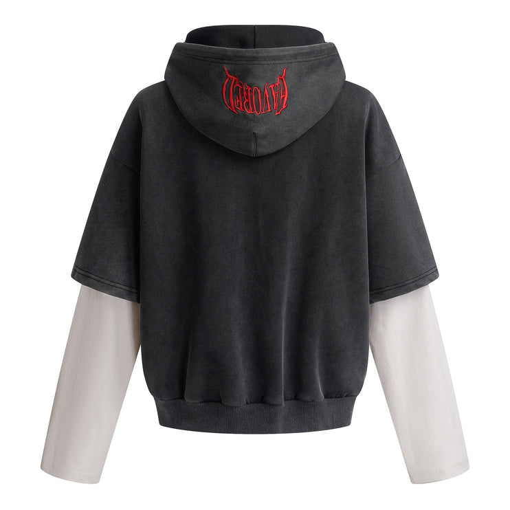 TALKLESSFASHION High Street Contrast Stitching Two Piece Hooded Pullover