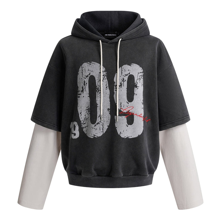 TALKLESSFASHION High Street Contrast Stitching Two Piece Hooded Pullover