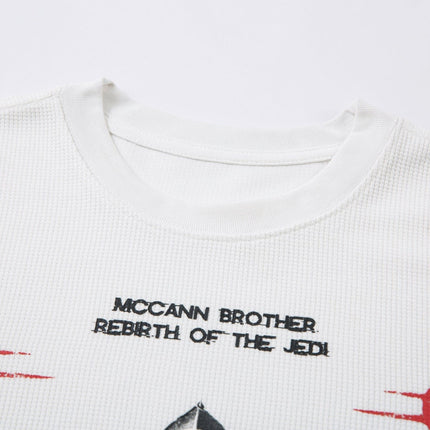 TALKLESSFASHION Hip-Hop Dark Cross Graphic Long Sleeve Tee