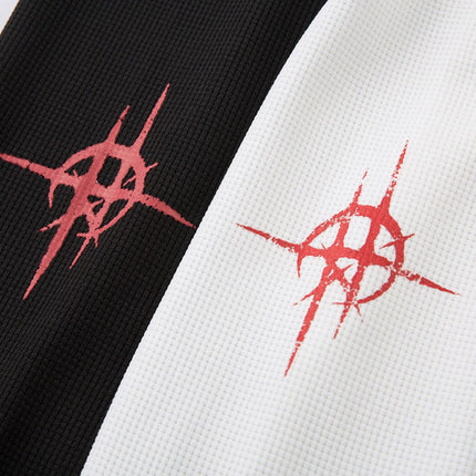 TALKLESSFASHION Hip-Hop Dark Cross Graphic Long Sleeve Tee