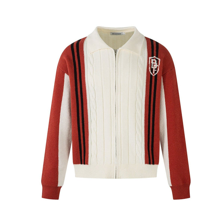 TALKLESSFASHION Jiayiku men's clothing 2025 autumn new Korean lazy campus style striped knitwear motorcycle sweater base layer