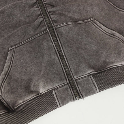 TALKLESSFASHION Jiayiku Men's Fall 2025 New American Street Personality Hoodie Pleated Washed Old Hoodie with Fleece