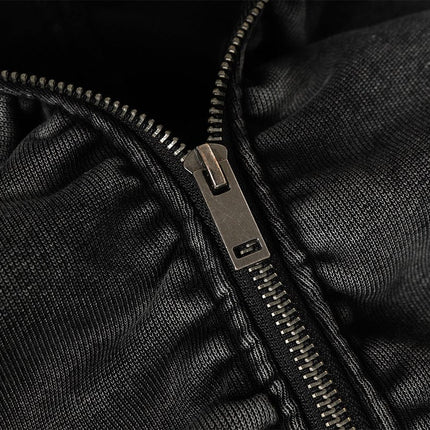 TALKLESSFASHION Jiayiku Men's Fall 2025 New American Street Personality Hoodie Pleated Washed Old Hoodie with Fleece