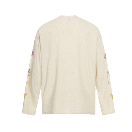 TALKLESSFASHION Jiayiku's 2026 spring/summer new printed T-shirt long-sleeved American trendy brand personalized graffiti color sports base shirt