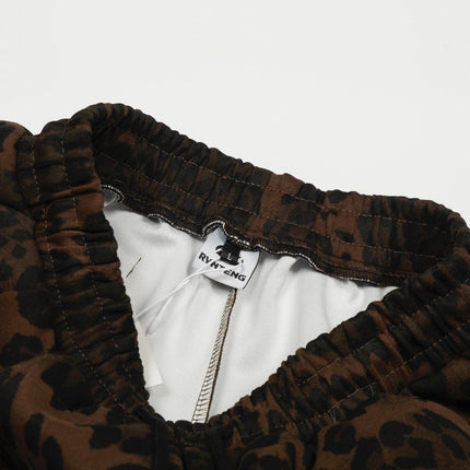 TALKLESSFASHION Jiayiku trendy brand 2025 American retro leopard print sweatpants scimitar pants men's and women's vibe ruffians handsome loose wide-leg pants