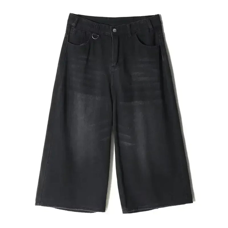 TALKLESSFASHION L / Black Baggy ankel Trousers 1005