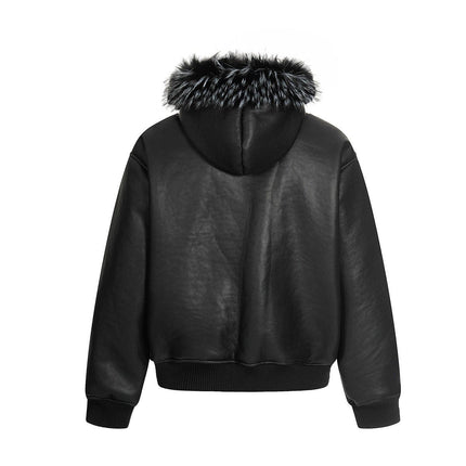 TALKLESSFASHION Lambswool Pilot Fur Collar Jacket