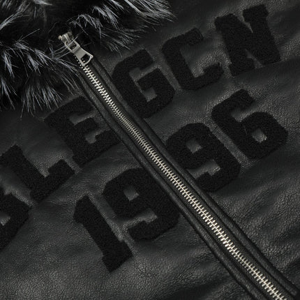 TALKLESSFASHION Lambswool Pilot Fur Collar Jacket