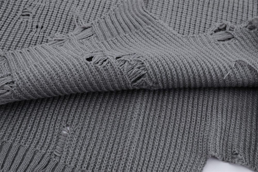 TALKLESSFASHION Lazy Ripped Sweater Men's Loose