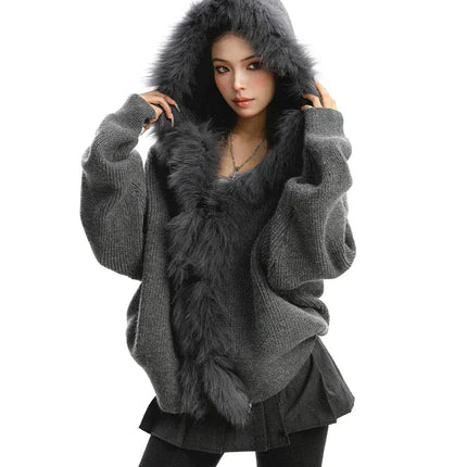 TALKLESSFASHION Lazy Style Patchwork Fur Sweater