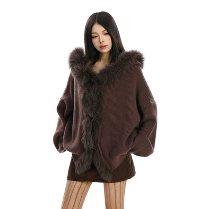 TALKLESSFASHION Lazy Style Patchwork Fur Sweater