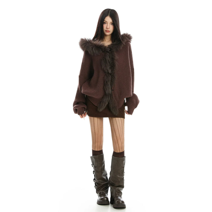 TALKLESSFASHION Lazy Style Patchwork Fur Sweater