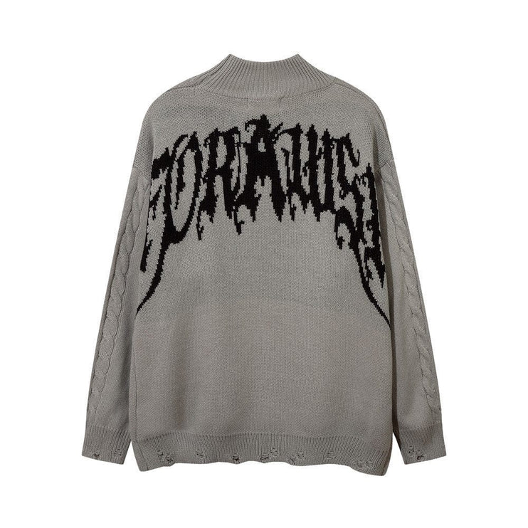 TALKLESSFASHION Letter Jacquard Sweater For Men
