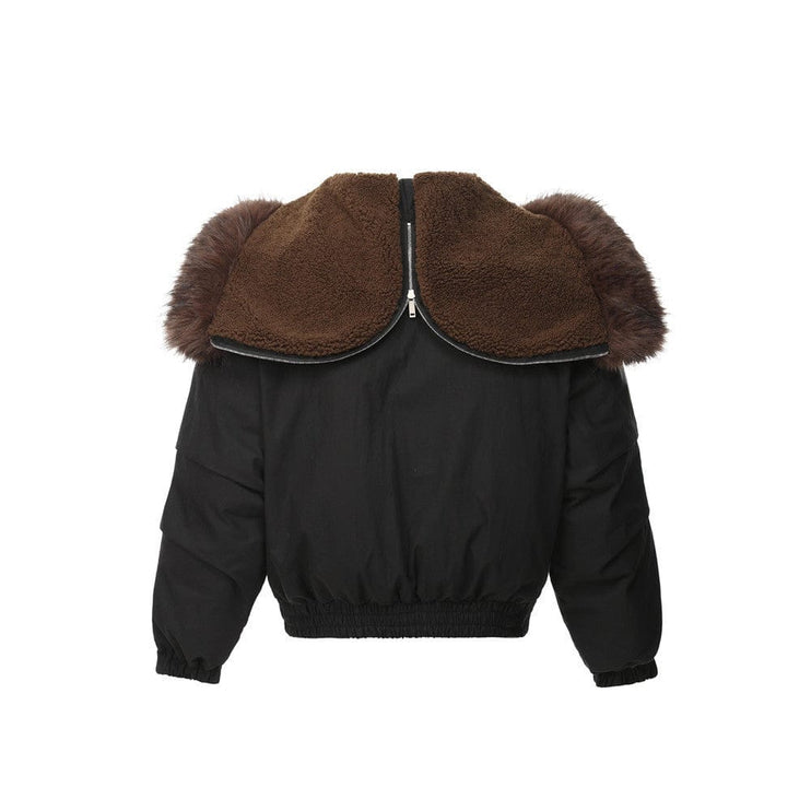 TALKLESSFASHION Loose Street Fashion Design Hat Cotton-padded Coat