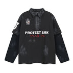 M / Black spelling navy blue