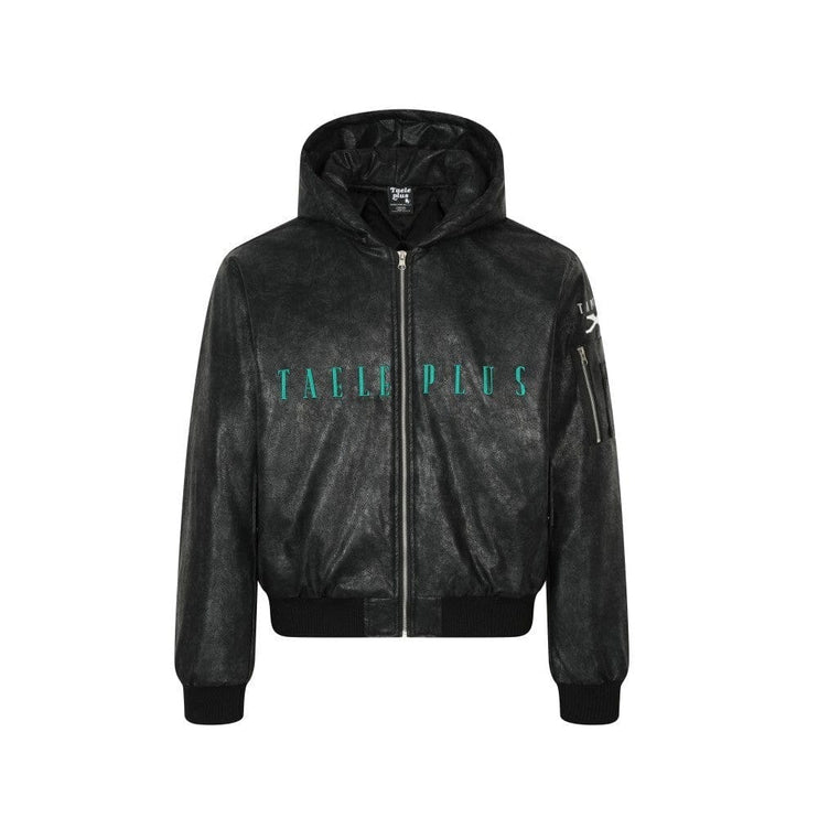 TALKLESSFASHION M / black Urban Wave Hooded zipper Jacket