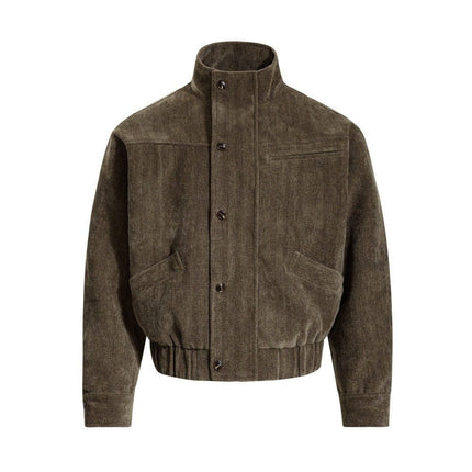 TALKLESSFASHION M / brown Cargo Stand-Up Collar High Street Jacket