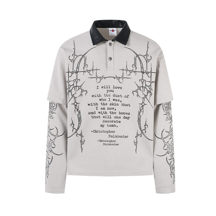 TALKLESSFASHION M / gray Jiayloku Men's Fall 2025 New American Retro Trendy Brand Dark Fake Two Polo Shirt Lapel T-Shirt