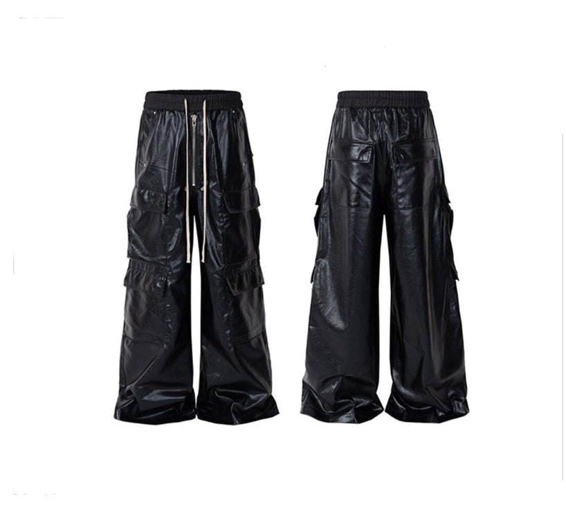 TALKLESSFASHION MatteCoat Casual leather Pants—-5388