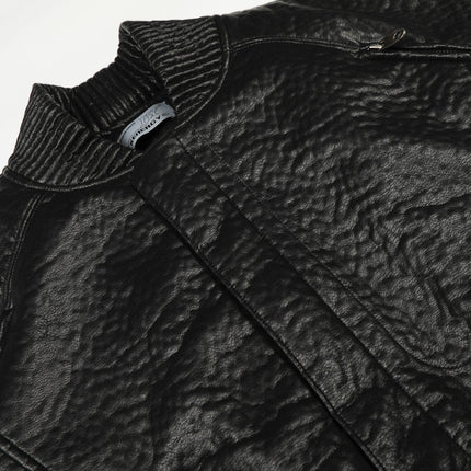 TALKLESSFASHION Mecha Pilot Padded Leather Jacket