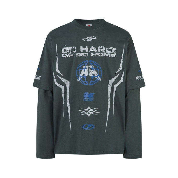 TALKLESSFASHION Motorcycle Fake Two-Piece Tee