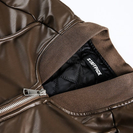 TALKLESSFASHION Old Money Pilot Leather Jacket