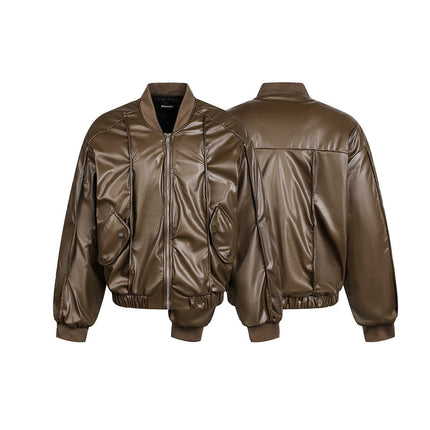TALKLESSFASHION Old Money Pilot Leather Jacket