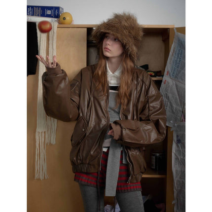 TALKLESSFASHION Old Money Pilot Leather Jacket