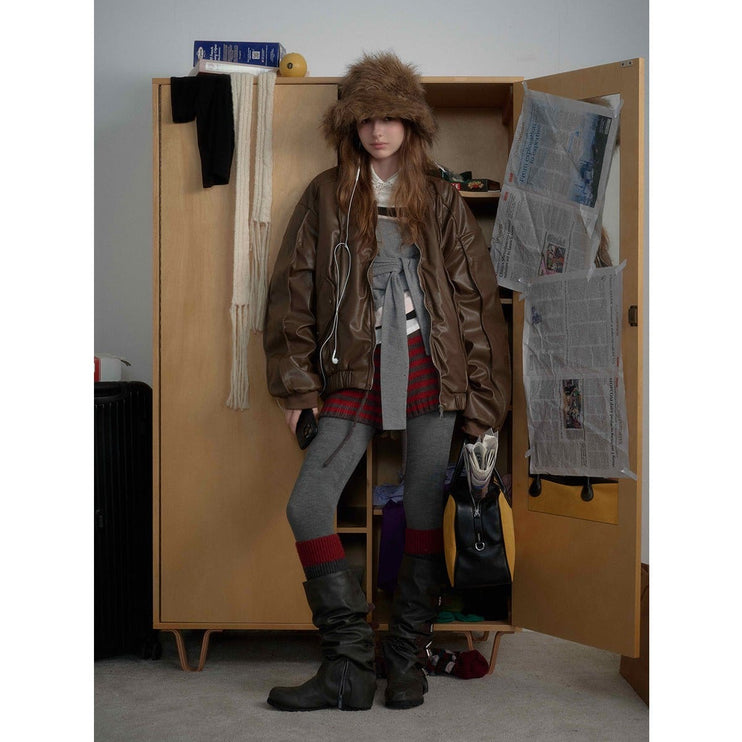 TALKLESSFASHION Old Money Pilot Leather Jacket