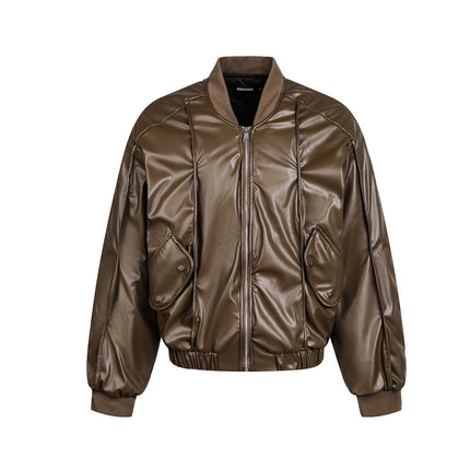 TALKLESSFASHION Old Money Pilot Leather Jacket