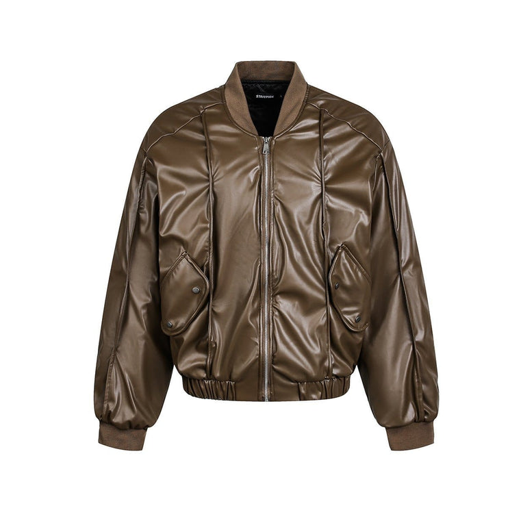 TALKLESSFASHION Old Money Pilot Leather Jacket