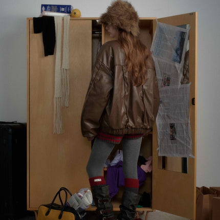 TALKLESSFASHION Old Money Pilot Leather Jacket