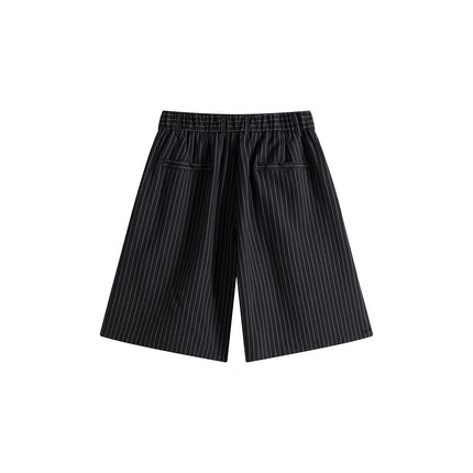 TALKLESSFASHION Old Money Pleated Striped Shorts