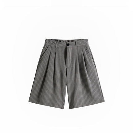 TALKLESSFASHION Old Money Pleated Striped Shorts