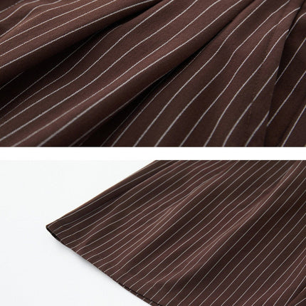 TALKLESSFASHION Old Money Pleated Striped Shorts