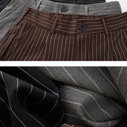 TALKLESSFASHION Old Money Pleated Striped Shorts