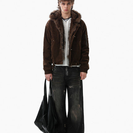 TALKLESSFASHION Old Money Suede Wool Collar Jacket