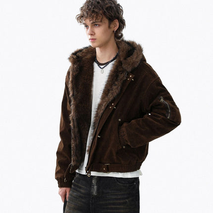 TALKLESSFASHION Old Money Suede Wool Collar Jacket