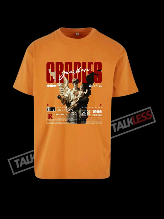 TALKLESSFASHION Orange / SMALL CRADLES GUARDIAN unisex oversize T-Shirt Short sleeve