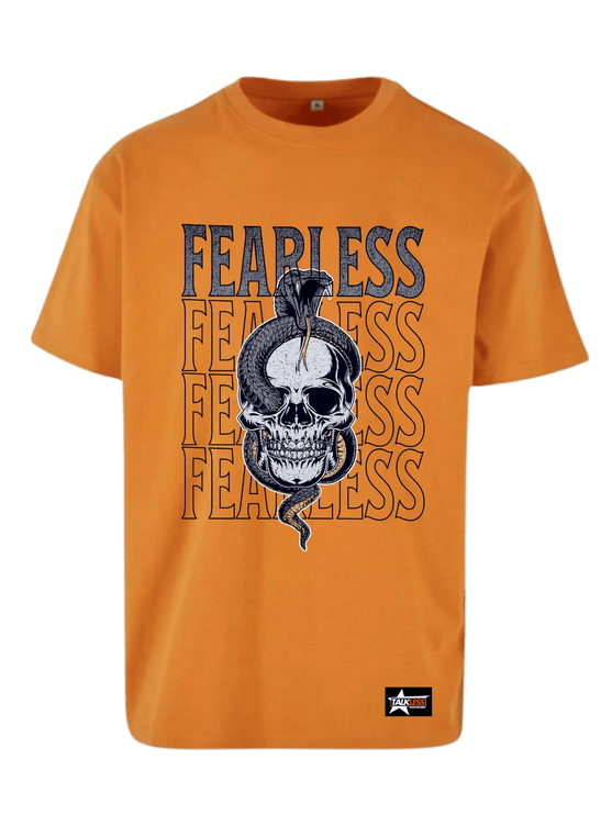 TALKLESSFASHION Orange / SMALL FEARLESS unisex oversize T-Shirt Short sleeve streetwear