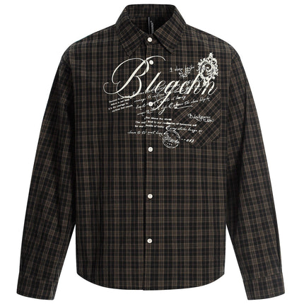 TALKLESSFASHION OV original autumn new American retro plaid shirt jacket men's and women's loose casual shirt long-sleeved top trend