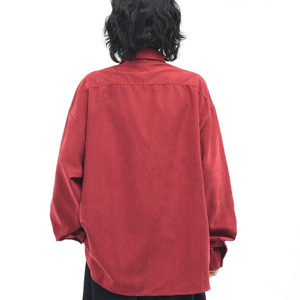 TALKLESSFASHION OV original cartoon bear embroidery collegiate style tie long sleeve shirt women's autumn loose casual versatile shirt men