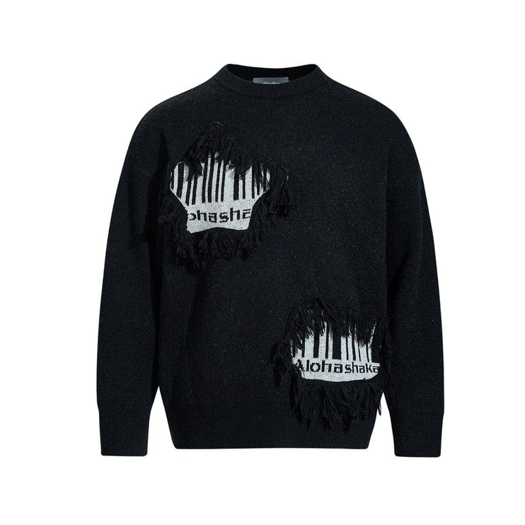 TALKLESSFASHION Pentagram Fringe Knit Sweater