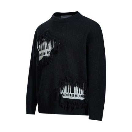 TALKLESSFASHION Pentagram Fringe Knit Sweater