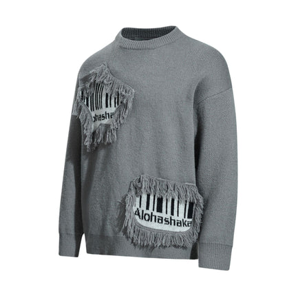 TALKLESSFASHION Pentagram Fringe Knit Sweater