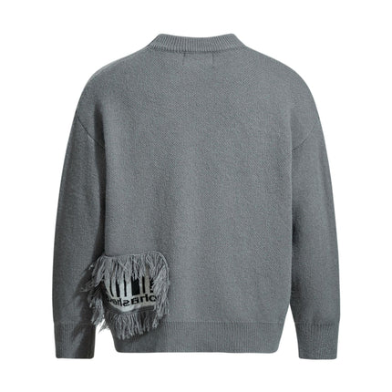 TALKLESSFASHION Pentagram Fringe Knit Sweater