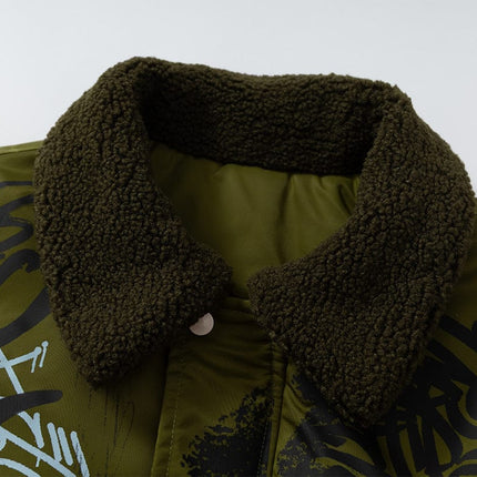 TALKLESSFASHION Retro Graffiti Aviator Jacket