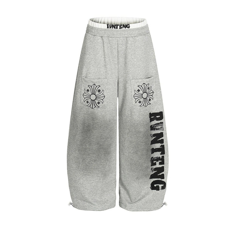TALKLESSFASHION Retro Scimitar Cross Sweatpants